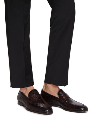 Figure View - Click To Enlarge - MAGNANNI - Vicente Croc Leather Penny Loafers