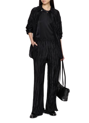 Figure View - Click To Enlarge - R2W - Leary Oversized Crinkled Sheer Silk Blend Shirt