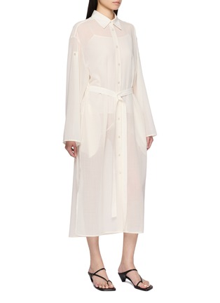 Detail View - Click To Enlarge - R2W - Gillian Sheer Belted Wool Blend Dress