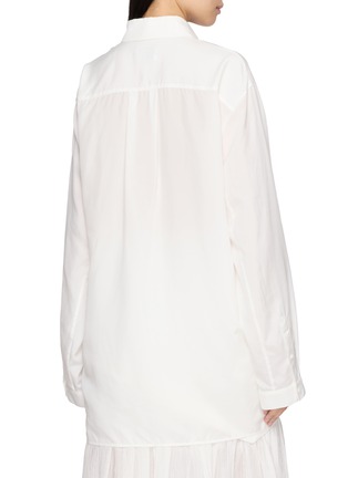 Back View - Click To Enlarge - R2W - Miles Oversized Draped Asymmetrical Silk Blend Shirt