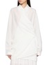 R2W Miles Oversized Draped Asymmetrical Silk Blend Shirt