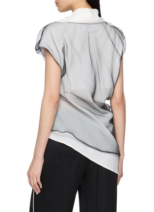 Back View - Click To Enlarge - R2W - Asymmetrical Draped Layered Sheer Top