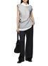 Figure View - Click To Enlarge - R2W - Asymmetrical Draped Layered Sheer Top