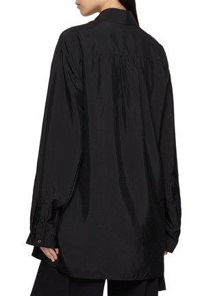 Back View - Click To Enlarge - R2W - Miles Oversized Asymmetrical Draped Silk Blend Shirt