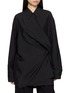 R2W Miles Oversized Asymmetrical Draped Silk Blend Shirt