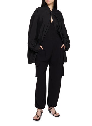 Figure View - Click To Enlarge - R2W - Miles Oversized Asymmetrical Draped Silk Blend Shirt