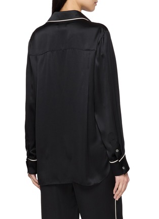 Back View - Click To Enlarge - R2W - Cielo Piped Collar Silk Shirt