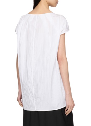 Back View - Click To Enlarge - R2W - Barry Pleated Boatneck Cotton Blouse
