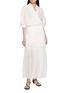 Figure View - Click To Enlarge - R2W - Seria Asymmetrical Layered Chiffon Cotton Linen Blend Skirt