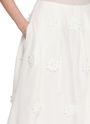  - THE LOOM - Floral Embellished Pleated Silk Maxi Skirt