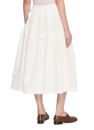 Back View - Click To Enlarge - THE LOOM - Floral Embellished Pleated Silk Maxi Skirt