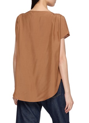 Back View - Click To Enlarge - THE LOOM - Sleeveless Asymmetric Tuck Draped Top