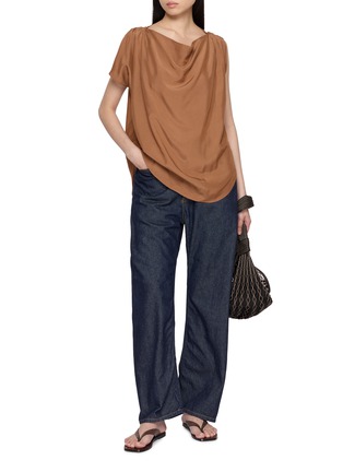 Figure View - Click To Enlarge - THE LOOM - Sleeveless Asymmetric Tuck Draped Top