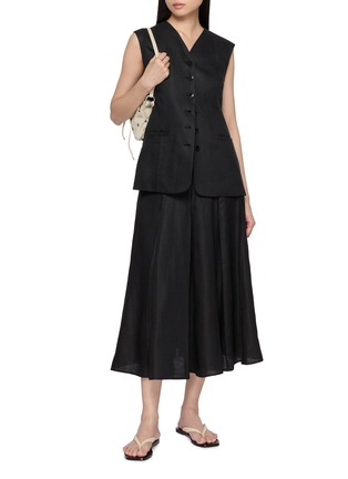 Figure View - Click To Enlarge - THE LOOM - Petal Flare Panelled Midi Skirt