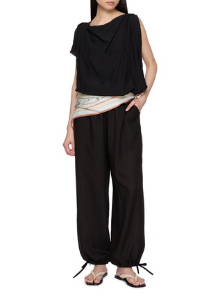 Figure View - Click To Enlarge - THE LOOM - Sleeveless Asymmetric Tuck Draped Top