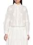 THE LOOM Floral Embellished Relaxed Cropped Silk Shirt