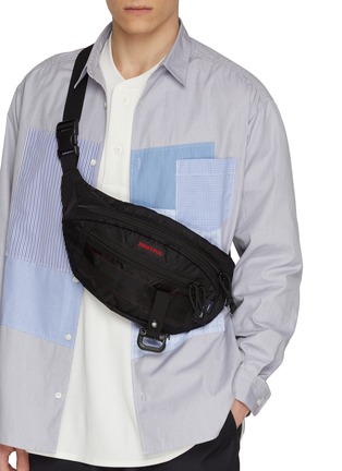 Figure View - Click To Enlarge - COMME DES GARÇONS HOMME - X BRIEFING Cordura Diamond Rip Crossbody Bag