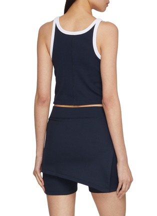 Back View - Click To Enlarge - NYLORA - Finley Contrast Binding Ribbed Cropped Top