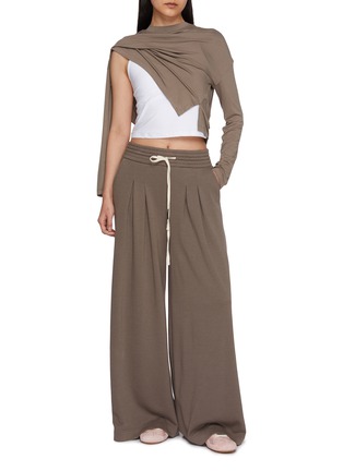 Figure View - Click To Enlarge - NYLORA - Ingrid Long Sleeve Crewneck Cropped Top