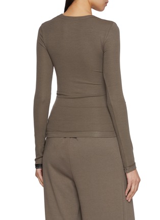 Back View - Click To Enlarge - NYLORA - Destin Long Sleeve Ribbed Top