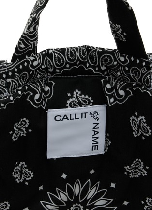 Detail View - Click To Enlarge - CALL IT BY YOUR NAME - Maxi Cabas Happy Face Cotton Tote Bag