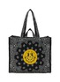 Main View - Click To Enlarge - CALL IT BY YOUR NAME - Maxi Cabas Happy Face Cotton Tote Bag