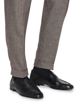 Figure View - Click To Enlarge - DOUCAL'S - Leather Penny Loafers