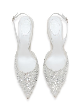 Detail View - Click To Enlarge - RENÉ CAOVILLA - 80 Floral Pearl Crystal Strass Slingback Pumps