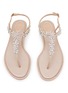 Detail View - Click To Enlarge - RENÉ CAOVILLA - Eva Strass Embellished Satin Thong Sandals