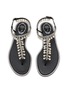 Detail View - Click To Enlarge - RENÉ CAOVILLA - Diana Faux Pearl Embellished Satin Thong Sandals