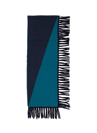 Detail View - Click To Enlarge - JOVENS - Bi Colour Fringed Cashmere Scarf