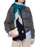 Figure View - Click To Enlarge - JOVENS - Zip Zag Cashmere Knit Shawl