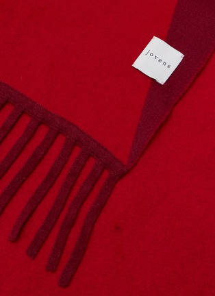Detail View - Click To Enlarge - JOVENS - Bi Colour Fringed Cashmere Scarf