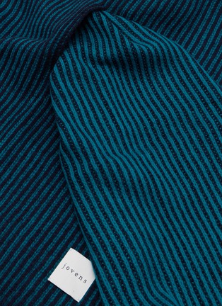 Detail View - Click To Enlarge - JOVENS - Bi Colour Stripe Cuff Cashmere Scarf
