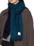 Figure View - Click To Enlarge - JOVENS - Bi Colour Stripe Cuff Cashmere Scarf