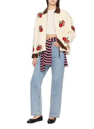 Figure View - Click To Enlarge - FOUND - Hand Embroidered Floral Work Jacket
