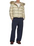 Figure View - Click To Enlarge - KRUF - Detachable Raccoon Fur Trim Hood Quilted Down Jacket