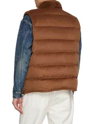 Back View - Click To Enlarge - KRUF - Panelled Stand Collar Mink Fur Cashmere Down Vest