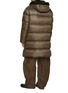 Back View - Click To Enlarge - KRUF - Water Repellent Hooded Mink Fur Collar Coat