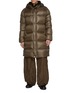 KRUF Water Repellent Hooded Mink Fur Collar Coat