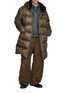 Figure View - Click To Enlarge - KRUF - Water Repellent Hooded Mink Fur Collar Coat