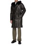 Figure View - Click To Enlarge - KRUF - Belted Mink Fur Leather Long Biker Jacket
