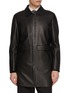 KRUF Mink Fur Lined Leather Long Coat