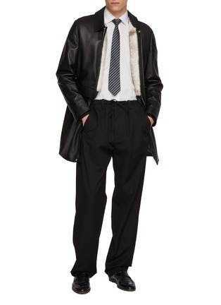 Figure View - Click To Enlarge - KRUF - Mink Fur Lined Leather Long Coat