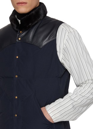  - KRUF - Leather Yoke Mink Fur Collar Vest