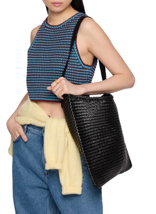 Figure View - Click To Enlarge - DRAGON DIFFUSION - Diagonal Square Woven Leather Tote Bag