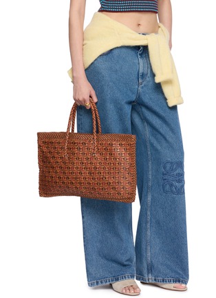 Figure View - Click To Enlarge - DRAGON DIFFUSION - Maori Kete Leather Tote Bag