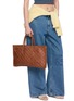 Figure View - Click To Enlarge - DRAGON DIFFUSION - Maori Kete Leather Tote Bag