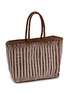 Detail View - Click To Enlarge - DRAGON DIFFUSION - Handwoven Striped Buffalo Calf Leather Basket Tote Bag