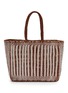 DRAGON DIFFUSION Handwoven Striped Buffalo Calf Leather Basket Tote Bag